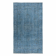 ΧΕΙΡΟΚΟΜΤΟ μάλλινο χαλί Vintage 10297, πλαίσιο, στολίδι - μπλε