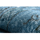 ΧΕΙΡΟΚΟΜΤΟ μάλλινο χαλί Vintage 10297, πλαίσιο, στολίδι - μπλε