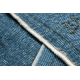 HANDGEKNOPT wollen tapijt Vintage 10297, frame, ornament - blauw