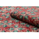 HANDGEKNOPT wollen tapijt Vintage 10399 Bladeren - rood / groen 