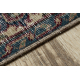 HANDGEKNOPT wollen tapijt Vintage 10009, frame, bloemen - rood / blauw