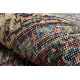 HANDGEKNOPT wollen tapijt Vintage 10009, frame, bloemen - rood / blauw