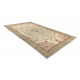 Tappeto in lana ANNODATO A MANO Vintage 10534, ornamento, fiori - beige / verde 