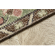 Tappeto in lana ANNODATO A MANO Vintage 10534, ornamento, fiori - beige / verde 