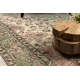 Tappeto in lana ANNODATO A MANO Vintage 10534, ornamento, fiori - beige / verde 
