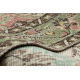 Tappeto in lana ANNODATO A MANO Vintage 10534, ornamento, fiori - beige / verde 