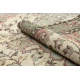 Tappeto in lana ANNODATO A MANO Vintage 10534, ornamento, fiori - beige / verde 