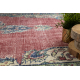 HANDGEKNOPT wollen tapijt Vintage 10525, ornament, bloemen - rood / blauw