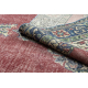 Tapis en laine NOUÉ MAIN Vintage 10525, ornement, fleurs - rouge / bleu