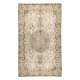 RUČNE VIAZANÝ vlnený koberec Vintage 10311, rám, ornament - béžová
