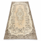 Tappeto in lana ANNODATO A MANO Vintage 10313, ornamento, fiori - beige / verde 