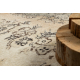 Tappeto in lana ANNODATO A MANO Vintage 10313, ornamento, fiori - beige / verde 