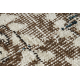 HANDGEKNOPT wollen tapijt Vintage 10313, ornament, bloemen - beige / groen