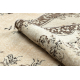 Tappeto in lana ANNODATO A MANO Vintage 10313, ornamento, fiori - beige / verde 