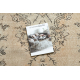 Tappeto in lana ANNODATO A MANO Vintage 10313, ornamento, fiori - beige / verde 