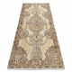 Tappeto in lana ANNODATO A MANO Vintage 10003, ornamento, fiori - beige / verde 