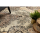 Tappeto in lana ANNODATO A MANO Vintage 10003, ornamento, fiori - beige / verde 