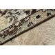 Tappeto in lana ANNODATO A MANO Vintage 10003, ornamento, fiori - beige / verde 