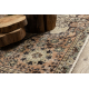 Tappeto in lana ANNODATO A MANO Vintage 10003, ornamento, fiori - beige / verde 