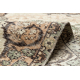 Tappeto in lana ANNODATO A MANO Vintage 10003, ornamento, fiori - beige / verde 