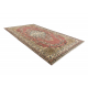 RANKAIS MAZGTAS vilnonis kilimas Vintage 10175, rėmas, ornamentas - smėlio / raudonas