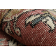 Tapete de lã feito à mão Vintage 10175, quadro, ornamento - bege / vermelho