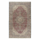 Tapis en laine NOUÉ MAIN Vintage 10169, cadre, ornement - bleu / rouge 
