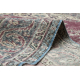 HANDGEKNOPT wollen tapijt Vintage 10169, frame, ornament - blauw / rood