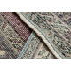 HANDGEKNOPT wollen tapijt Vintage 10169, frame, ornament - blauw / rood