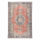 Tapis en laine NOUÉ MAIN Vintage 10488, cadre, ornement - bleu / rouge 