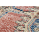 Tapete de lã feito à mão Vintage 10488, quadro, ornamento - azul / vermelho