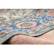 HANDGEKNOPT wollen tapijt Vintage 10488, frame, ornament - blauw / rood