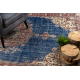 RANKAIS MAZGTAS vilnonis kilimas Vintage 10532, rėmas, ornamentas - klaretas / mėlynos spalvos