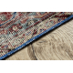 HANDGEKNOPT wollen tapijt Vintage 10532, frame, ornament - bordeauxrood / blauw