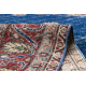 РУЧНО ВЕЗАНИ вунени тепих Винтаге 10532, Рам, орнамент - цларет / плава