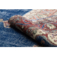 Tapis en laine NOUÉ MAIN Vintage 10532, cadre, ornement - bordeaux / bleu
