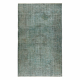 HANDGEKNOPT wollen tapijt Vintage 10494, frame, ornament - groen