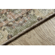 Tapete de lã feito à mão Vintage 10290, ornamento, flores - bege / verde 