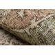 HANDGEKNOPT wollen tapijt Vintage 10290, ornament, bloemen - beige / groen
