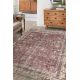 Tapis en laine NOUÉ MAIN Vintage 10664, cadre, fleurs - bordeaux / beige 