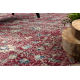 Tappeto in lana ANNODATO A MANO Vintage 10664, cornice, fiori - chiaretto / beige 