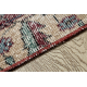 HAND-KNOTTED woolen carpet Vintage 10664, frame, flowers - claret / beige 
