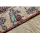 Tappeto in lana ANNODATO A MANO Vintage 10664, cornice, fiori - chiaretto / beige 