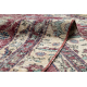 RUČNE VIAZANÝ vlnený koberec Vintage 10664, rám, kvety - bordó / béžový 