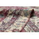 Tapis en laine NOUÉ MAIN Vintage 10664, cadre, fleurs - bordeaux / beige 