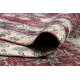 HANDGEKNOPT wollen tapijt Vintage 10664, frame, bloemen - bordeauxrood / beige 