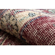 HAND-KNOTTED woolen carpet Vintage 10664, frame, flowers - claret / beige 