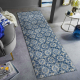 TAPIS DE COULOIR antidérapant DIGITAL - CARREAUX DE LISBONNE bleu et or 