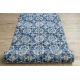 TAPIS DE COULOIR antidérapant DIGITAL - CARREAUX DE LISBONNE bleu et or 