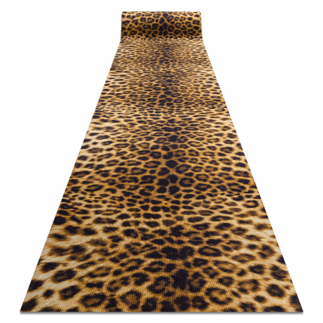 TAPIS DE COULOIR antidérapant DIGITAL - PANTHÈRE beige / marron 